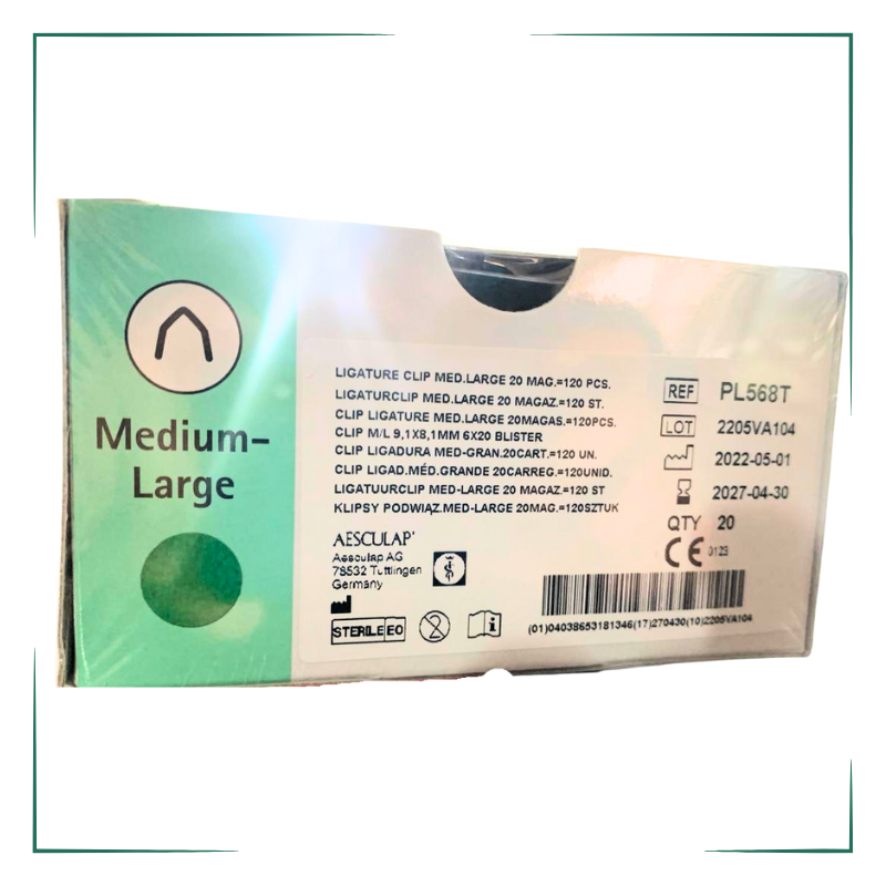 Caja Ligaclip de Titanio Aesculab B Brau Mediano