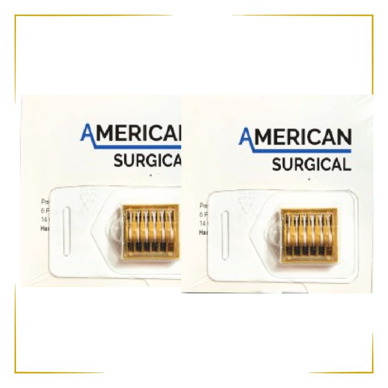 Caja Clip de Polimero Hem-o-lock XL Dorado, American Surgical - 14 pzas